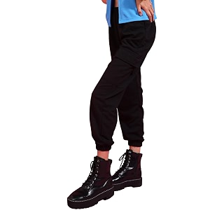 popwings casual solid pocket women39s joggers for summer  latest stylish western pull-on pants