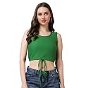 POPWINGS Casual Solid Ribbed Crop Top for