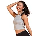 POPWINGS Casual Solid Round-Neck Sleeveless Tank Top
