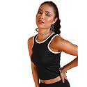 POPWINGS Casual Solid Round-Neck Sleeveless Tank Top