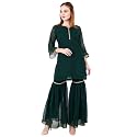 POPWINGS Casual V-Neck Georgette Garara Set for