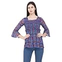 POPWINGS Printed Chiffon Peplum Tops for Women