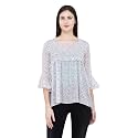 POPWINGS Printed Chiffon Peplum Tops for Women