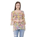 POPWINGS Printed Chiffon Peplum Tops for Women