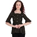 POPWINGS Printed Chiffon Peplum Tops for Women