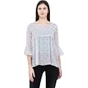 POPWINGS Printed Chiffon Peplum Tops for Women