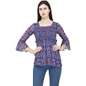 POPWINGS Printed Chiffon Peplum Tops for Women