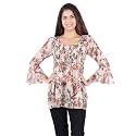 POPWINGS Printed Chiffon Peplum Tops for Women