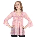 POPWINGS Printed Chiffon Peplum Tops for Women
