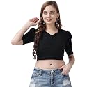 POPWINGS Solid Ribbed Slim Fit Crop Tops