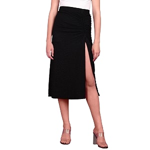POPWINGS Women Casual Beige Long Slit Self