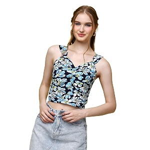 POPWINGS Women Casual Blue White Stripe