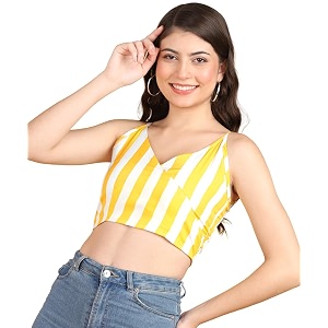 POPWINGS Women Casual Blue White Stripe