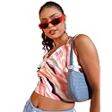 POPWINGS Women Casual Blue amp White Stripe