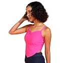 POPWINGS Women Casual Green Rib Hankie Crop