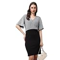 POPWINGS Women Casual Grey Black Solid Self
