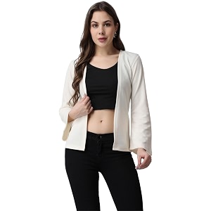 popwings women polyester open neck shrug