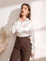 POPWINGS Women Solid Casual White Shirt