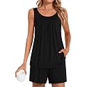 POPYOUNG Pajama Set for Women Summer 2 Piece Lounge Shorts Sets Sleepwear