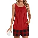 POPYOUNG Pajama Set for Women Summer 2 Piece Lounge Shorts Sets Sleepwear