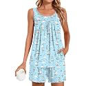 POPYOUNG Pajama Set for Women Summer 2 Piece Lounge Shorts Sets Sleepwear
