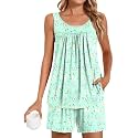 POPYOUNG Pajama Set for Women Summer 2 Piece Lounge Shorts Sets Sleepwear