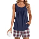 POPYOUNG Pajama Set for Women Summer 2 Piece Lounge Shorts Sets Sleepwear