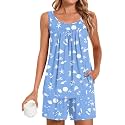 POPYOUNG Pajama Set for Women Summer 2 Piece Lounge Shorts Sets Sleepwear