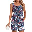 POPYOUNG Pajama Set for Women Summer 2 Piece Lounge Shorts Sets Sleepwear