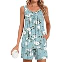 POPYOUNG Pajama Set for Women Summer 2 Piece Lounge Shorts Sets Sleepwear