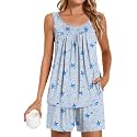 POPYOUNG Pajama Set for Women Summer 2 Piece Lounge Shorts Sets Sleepwear