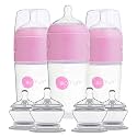 PopYum Pink 9oz Formula Making Baby Bottle + Nipple 7 Piece Bundle
