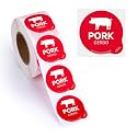 Pork Food Labels 500pcs 1" Dot Bold Sticker Labels