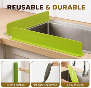pormono ilicone sink splash guard for kitchen water barrier for kitchen washbasin 48 cm spike stagecraft green pack of 1