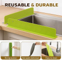 PORMONO ilicone Sink Splash Guard for Kitchen, Water Barrier for Kitchen Washbasin 48 cm Spike (stagecraft) (Green Pack of 1)