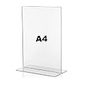 Porpoise A4 Acrylic Sign Holder Double Sided Table Top Display Stand T Shape Vertical Menu Holder for Office Shop Restaurant Counter Display