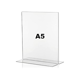 porpoise acrylic a5 sign boardmenu display portrait 1 pieces t shape  acrylic stand for display a5 clear pack of 2 3mm acrylic material t shape