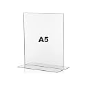 Porpoise Acrylic A5 Sign Board/Menu Display Portrait 1 pieces T Shape | acrylic stand for display (A5, Clear, Pack of 1, 3MM Acrylic Material, T Shape)
