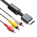 Porro fino PS2 & PS3 AV CVBS to 3RCA Cable For Sony Ps2 & Ps3 (ITS NOT A HDMI CABLE ONLY COMPATIBLE ONLY WITH PLAYSTATION) [video game] [video game],Black