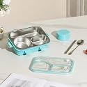 Portable 304 Stainless Steel Lunch Box Insulated Compartment Meal Box for Students Office Workers Food Grade Bento Box