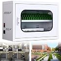 Portable 6-Port USB Charging Station with Combination Lock - Rechargeable Mobile Phone Storage Locker &amp; Charging Dock with Wheels for Schools, Churches, Airports &amp; Events