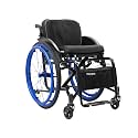 Portable Aluminum Transport Wheelchair with Handbrake, Self-propelled Manual Chair, Ultralight Folding Travel Wheelchairs for Adults(Blue,16.5in Seat Width)
