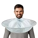 Portable & Easy Clean Hair Catcher Bib for Home Haircuts and Shaving, Adjustable Anti-Static Hairdressing Cape with Clear Rim, Perfect for Mess-Free Beard Trimming and Hair Styling