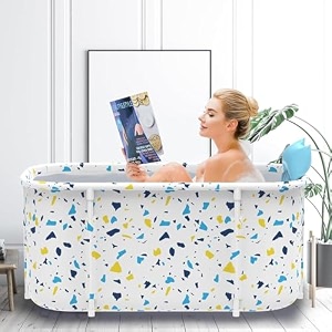 bath tub for adult for bathroom tub for home spa maintains hot amp cold temperature drainage hole thickened layer for hot and ice bath tub for adults white