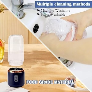 portable blender for smoothies amp juices  400ml compact jar for soft fruits  40w motor crushes ice  auto-stop after 40s  1500mah rechargeable juicer with built-in jar