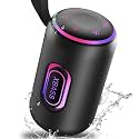 taopodo Portable Bluetooth Speaker, Bluetooth 5.4 Speaker, 30W Dual Speaker, 2.0 Channel, Deep Bass, 30H Playtime, Colorful RGB Lights, IPX7 Waterproof, TWS Pairing for Outdoor/Home, Charcoal Black