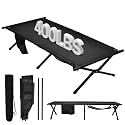 WEIDIORME Portable Camping Cot for Adults Outdoor Sleep (Black)