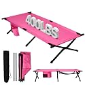 WEIDIORME Portable Camping Cot for Adults Outdoor Sleep (Pink)