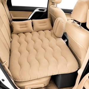 portable car sleeping mattress with inflator pump travel pillows  fits most suv truck amp sedan back seats beign flock car bed  cleaning accessories