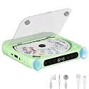 Portable CD Player with Bluetooth, Rechargeable CD Player for Home/Car, Built-in HiFi Speakers, Headphones, LCD Screen, Supports CD/AUX/USB and Repeat Modes, Green